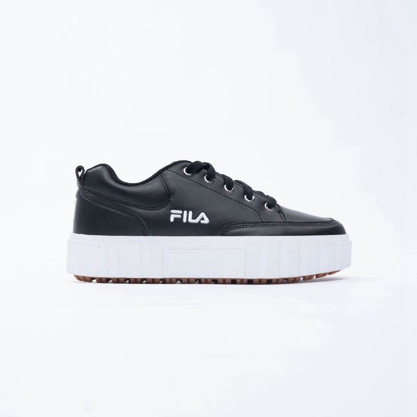 Fila Sandblast Low Pu Women's Sneakers - Black/Black/White,NZ 785-50213